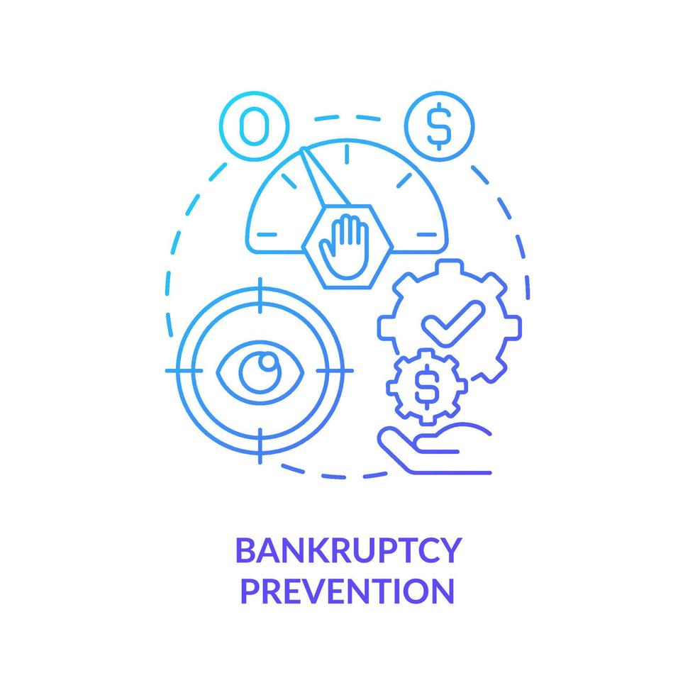 Bankruptcy preventive measures concept icon. Government bailouts. Crisis, recession prevention. Financial support abstract idea thin line illustration. Vector isolated outline color drawing