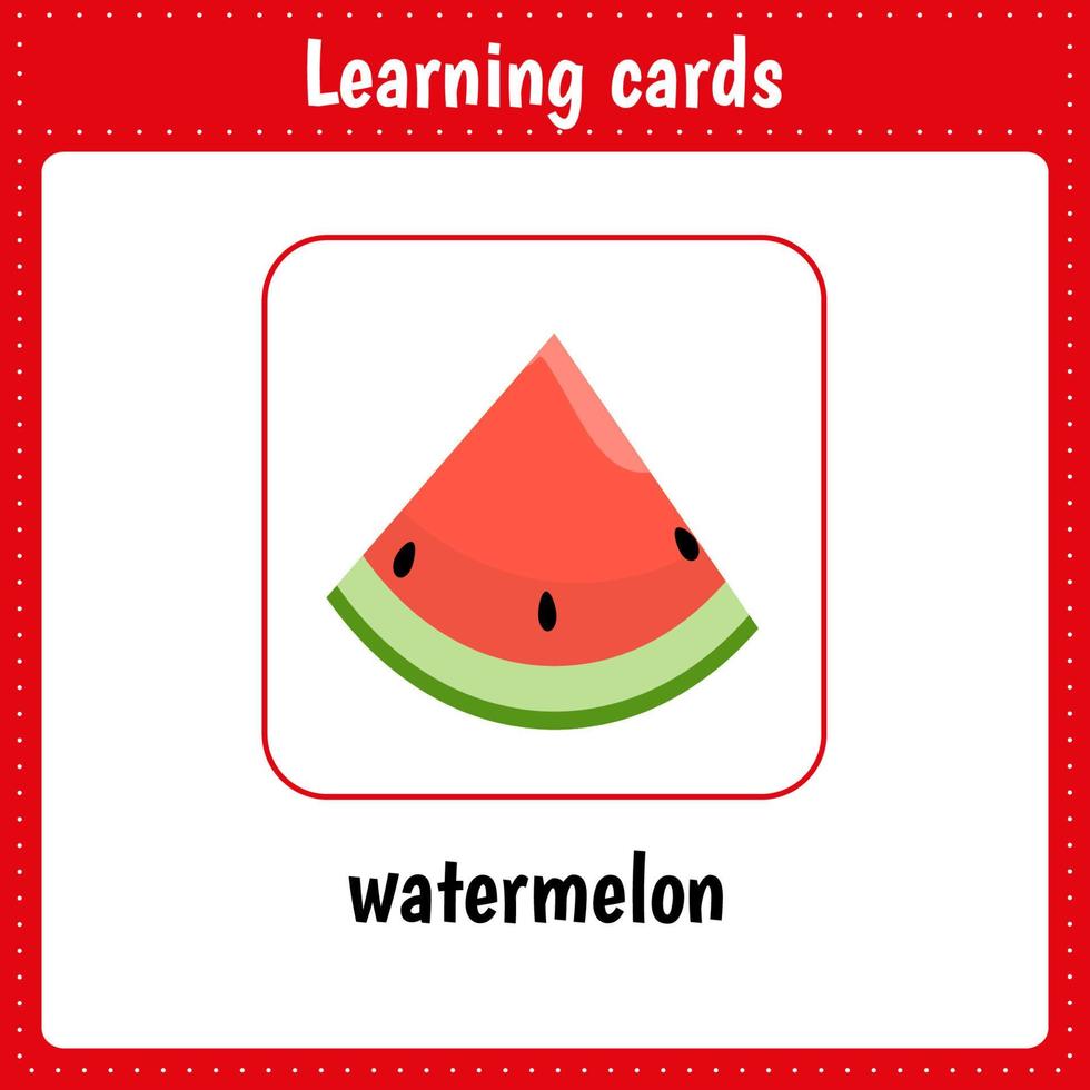 niños aprendiendo tarjetas. frutas sandía. aprender el alfabeto inglés