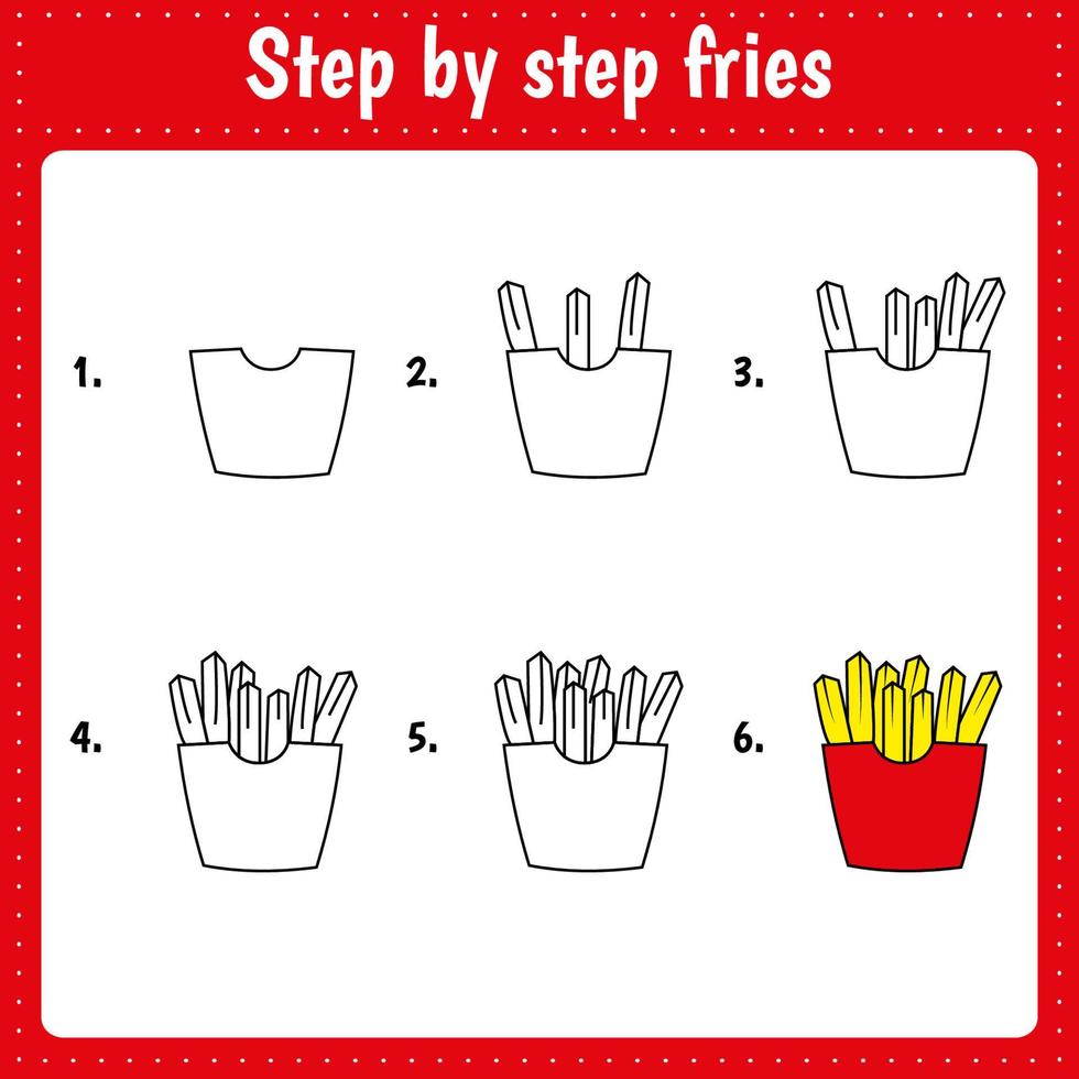 How to draw fries vector