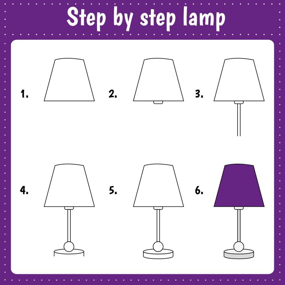 How to draw lamp. 6563706 Vector Art at Vecteezy