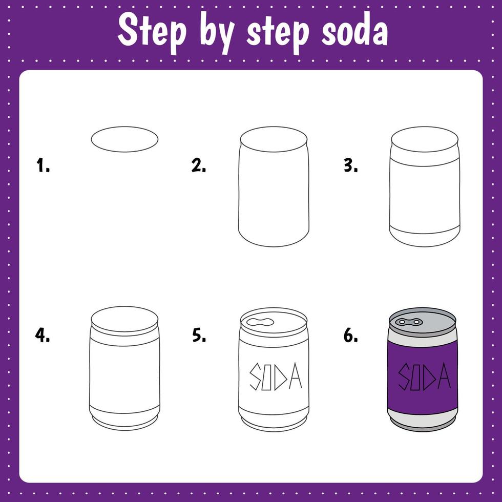 Drawing tutorial for soda vector