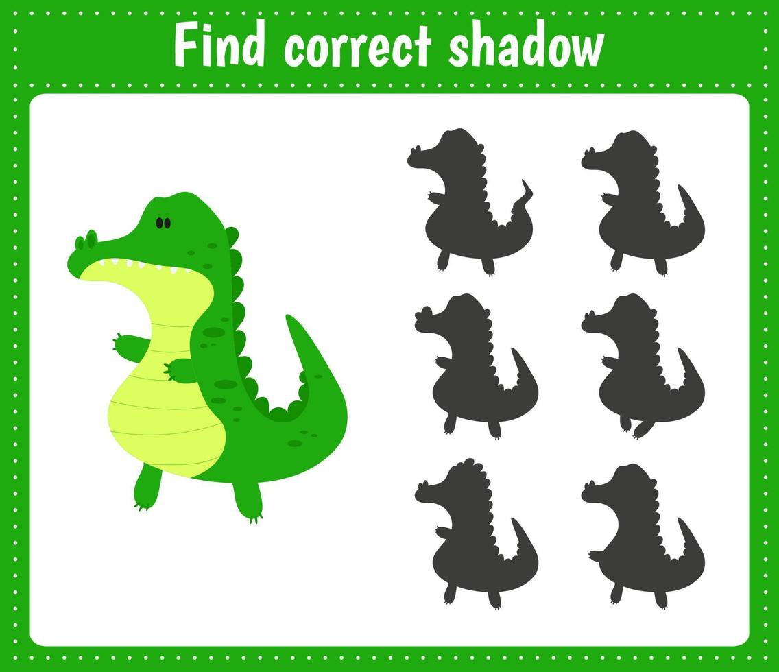 Find the correct shadow Alligator. vector