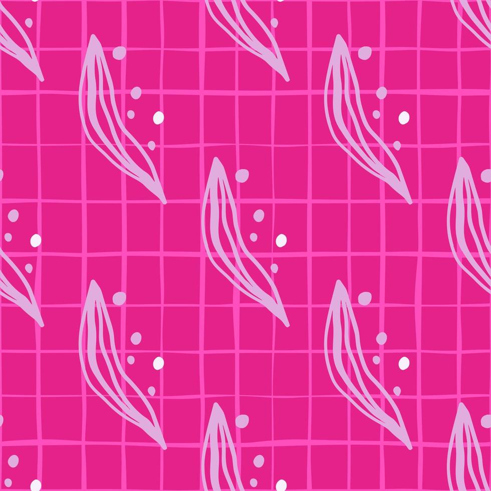 Abstract linear leaves tropical seamless pattern. Rainforest line background. vector