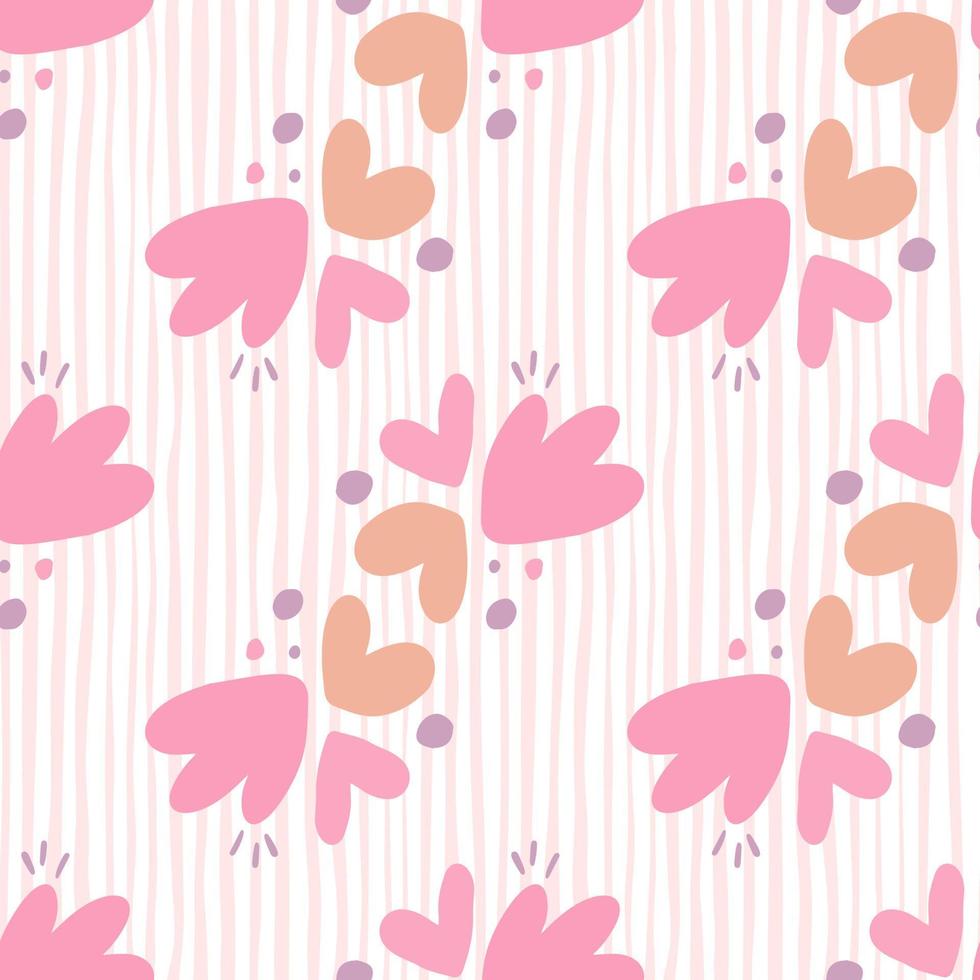 Childish pattern with flowers seamless pattern. Creative abstract heart shape wallpaper. vector