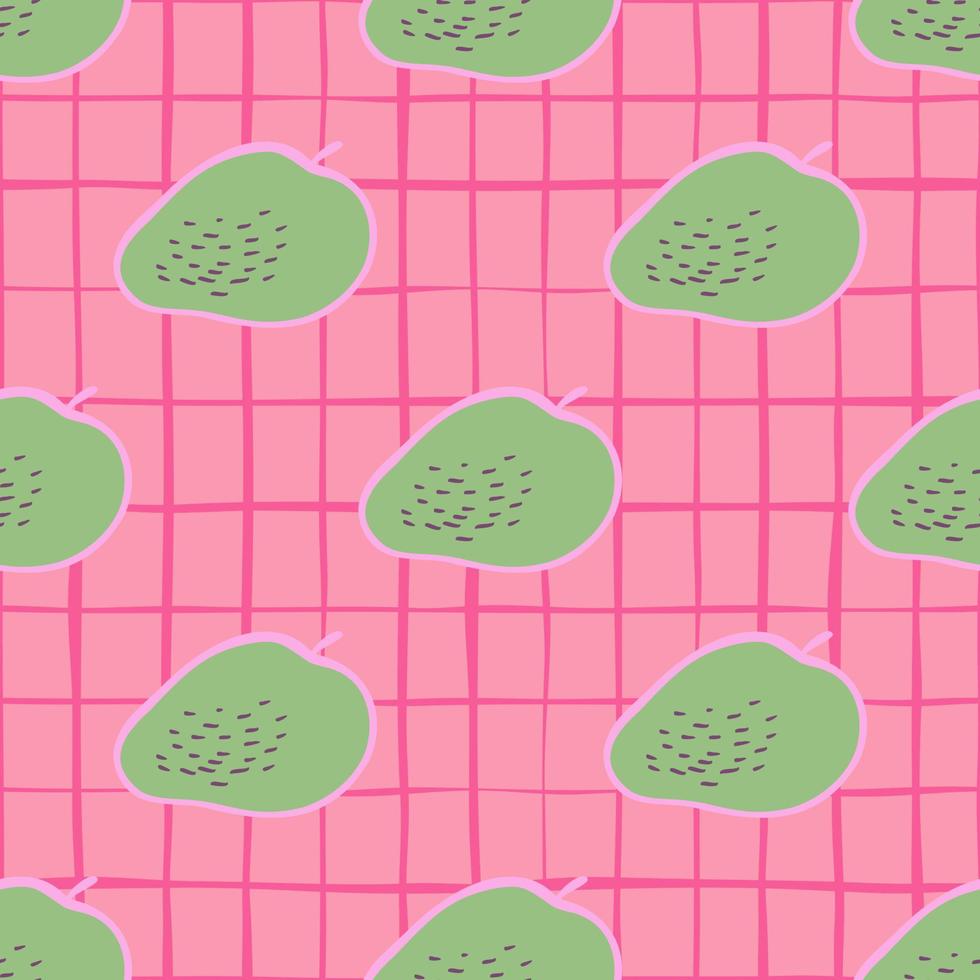 Creative apple seamless pattern in doodle style. Fruis wallpaper. vector