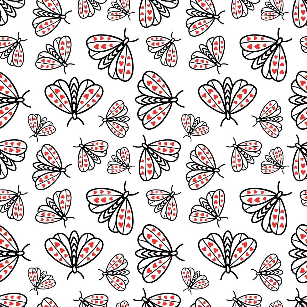 Seamless pattern with butterflies and moths vector