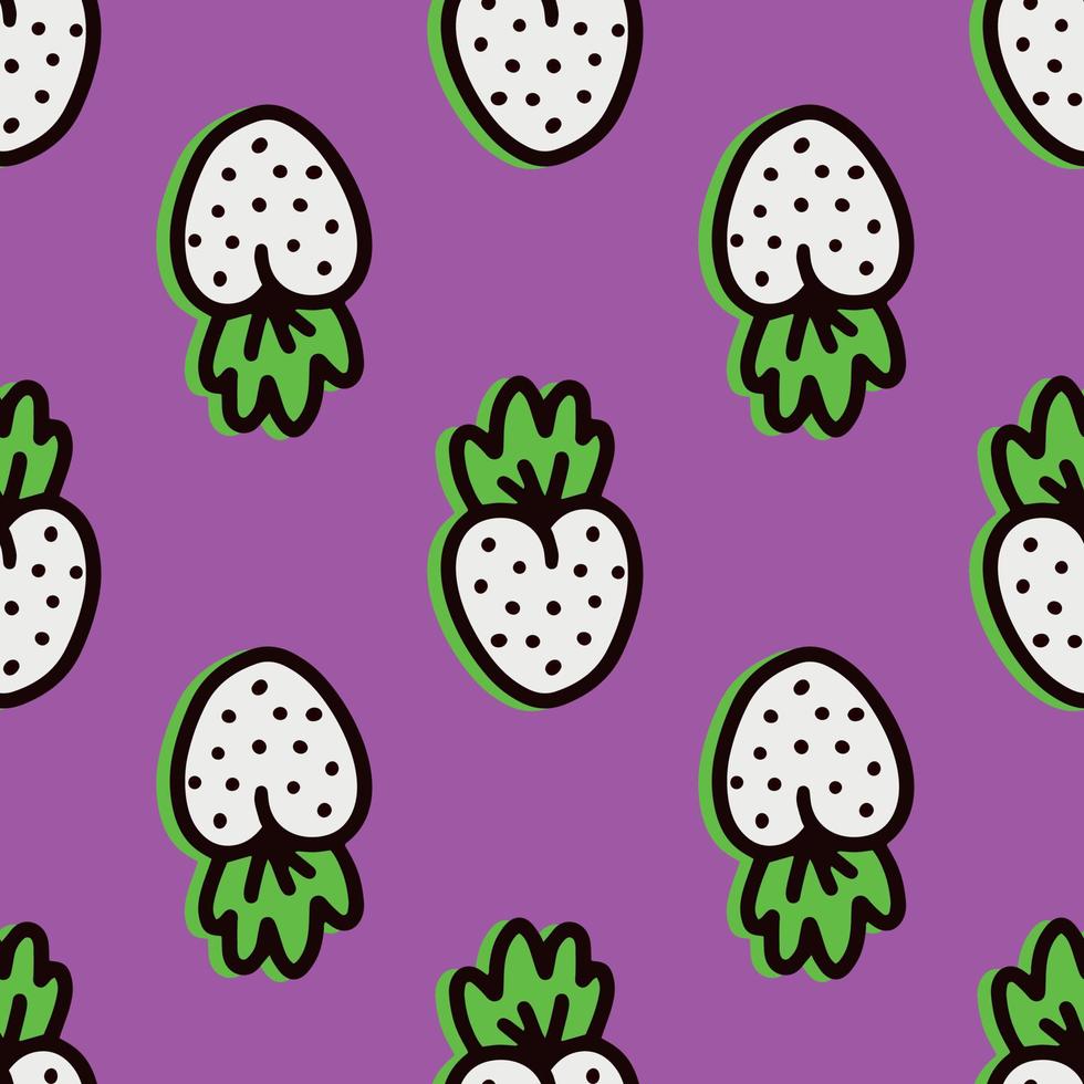 Seamless pattern with white berries. Vector illustration