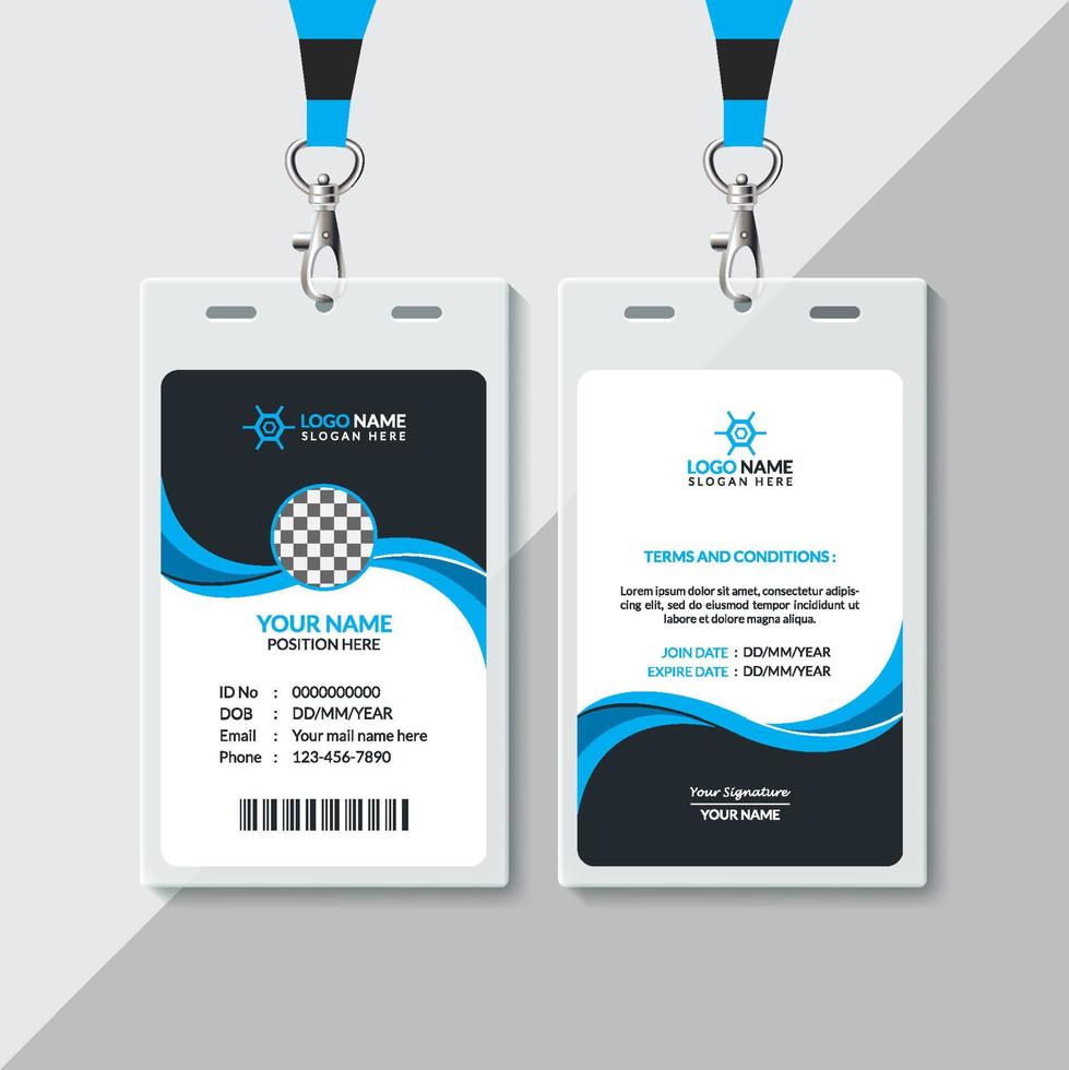 ID Card Design Template vector