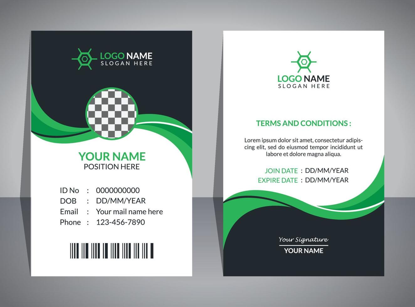 Corporate ID Card Design Template vector