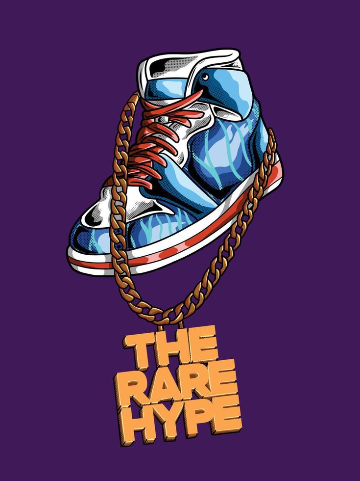 Hip hop shoes rare hype chain vector