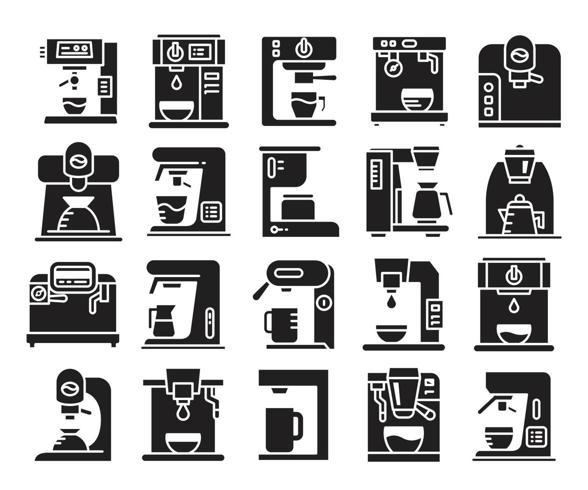 coffee macine appliance icons vector