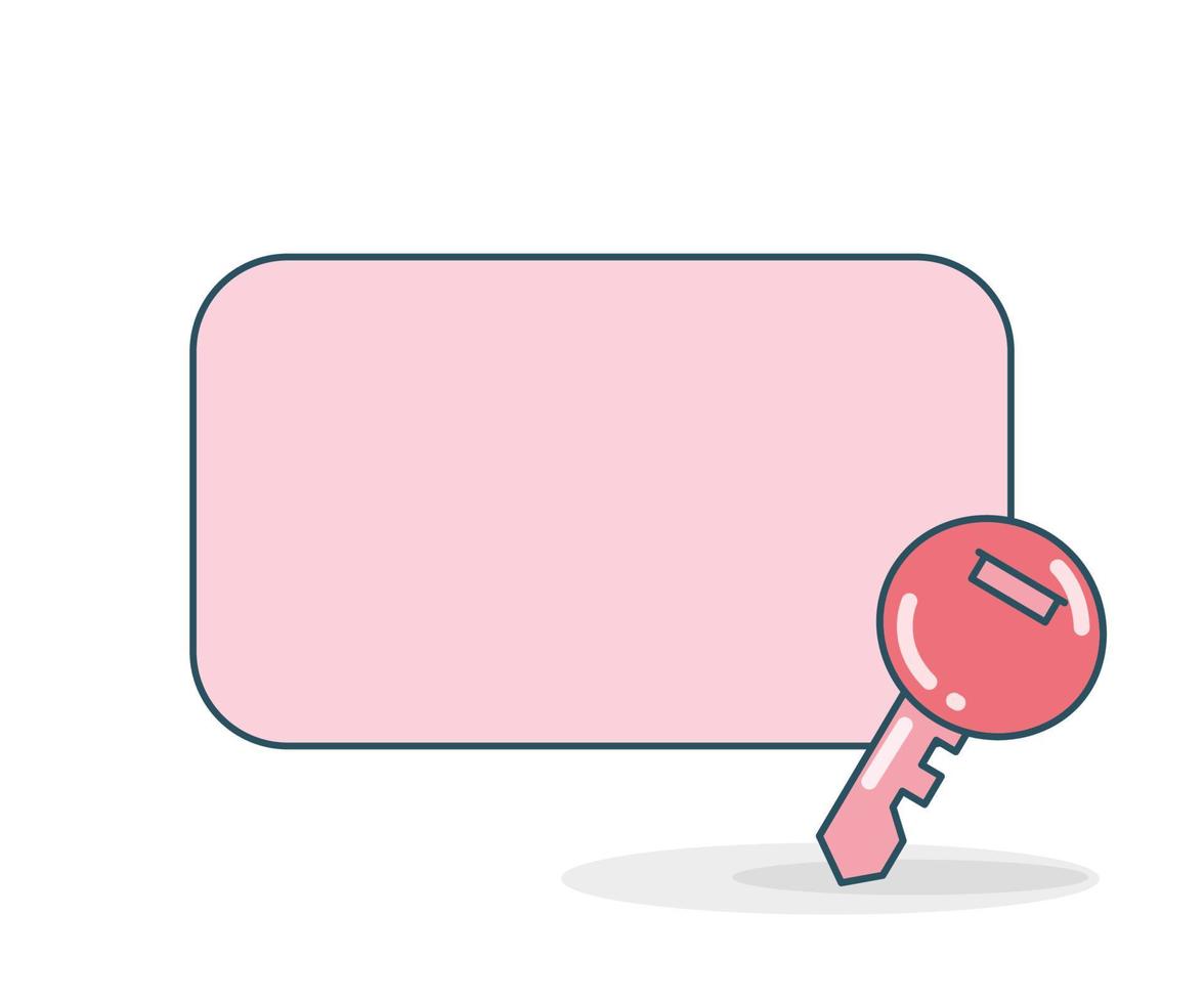 key with memo board vector illustration