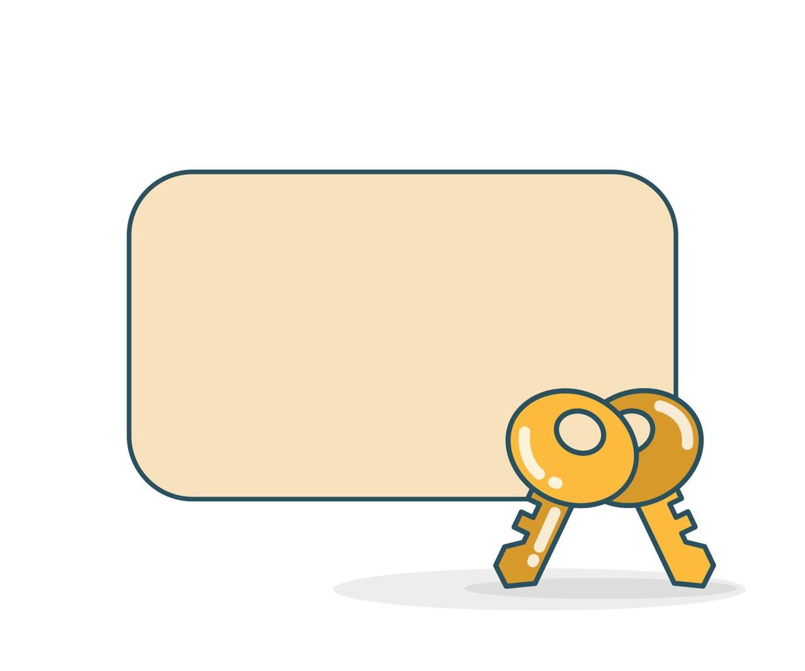 keys with memo board vector illustration