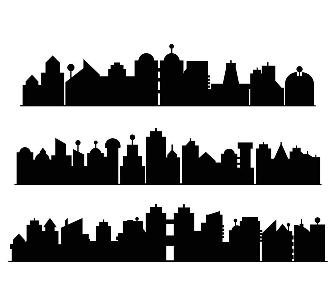 silhouette cityscape set vector