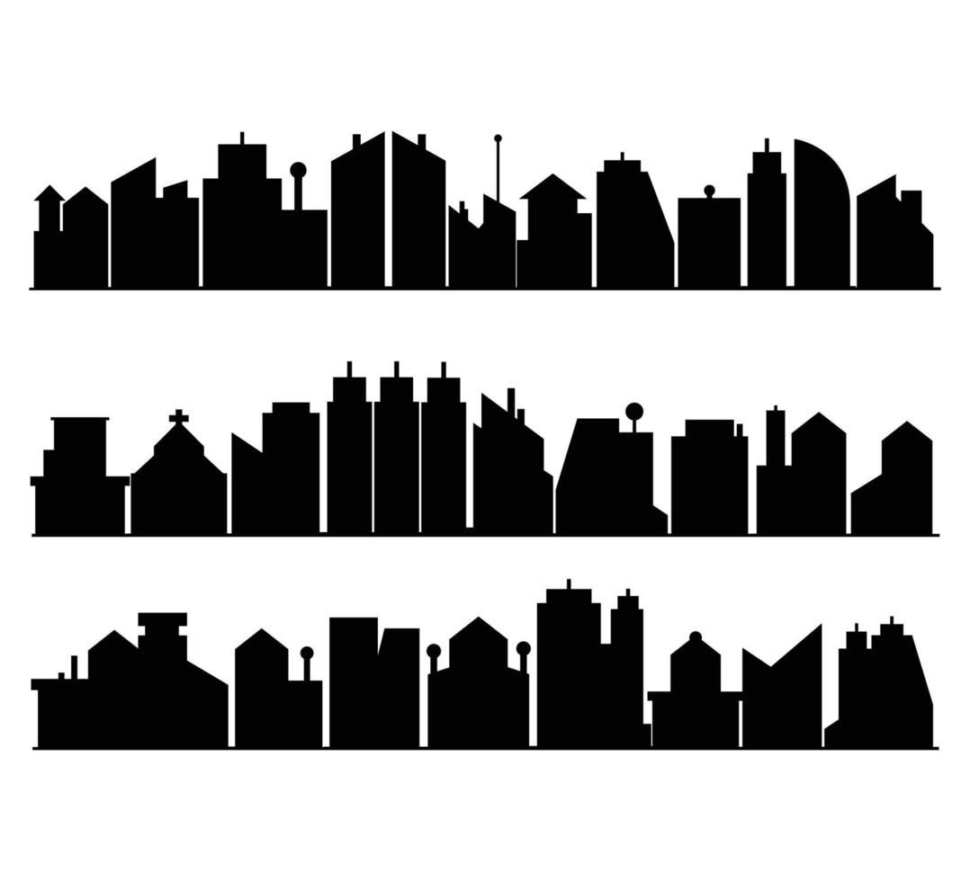 silhouette city skyline illustration vector