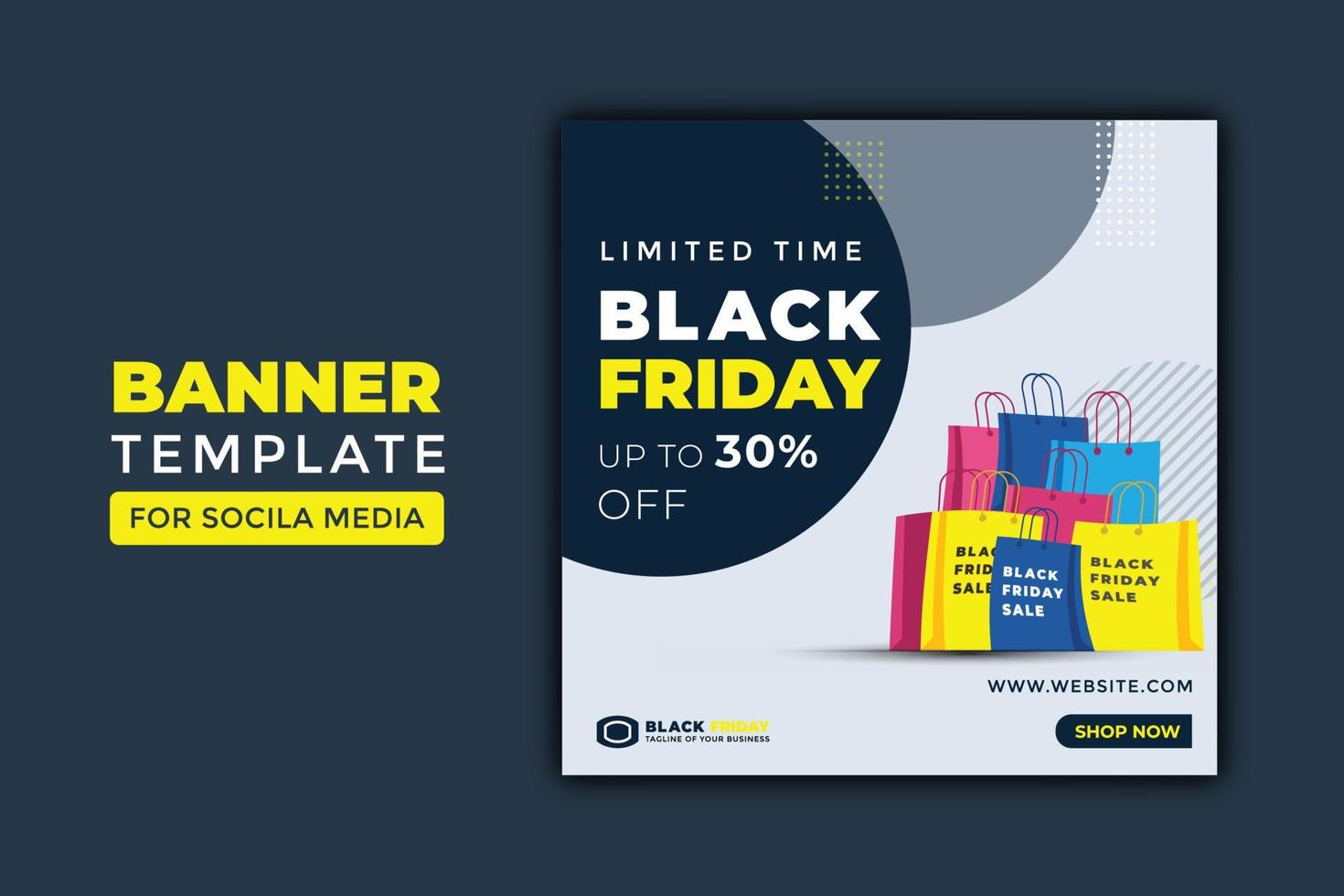 Black Friday Social media post template design vector