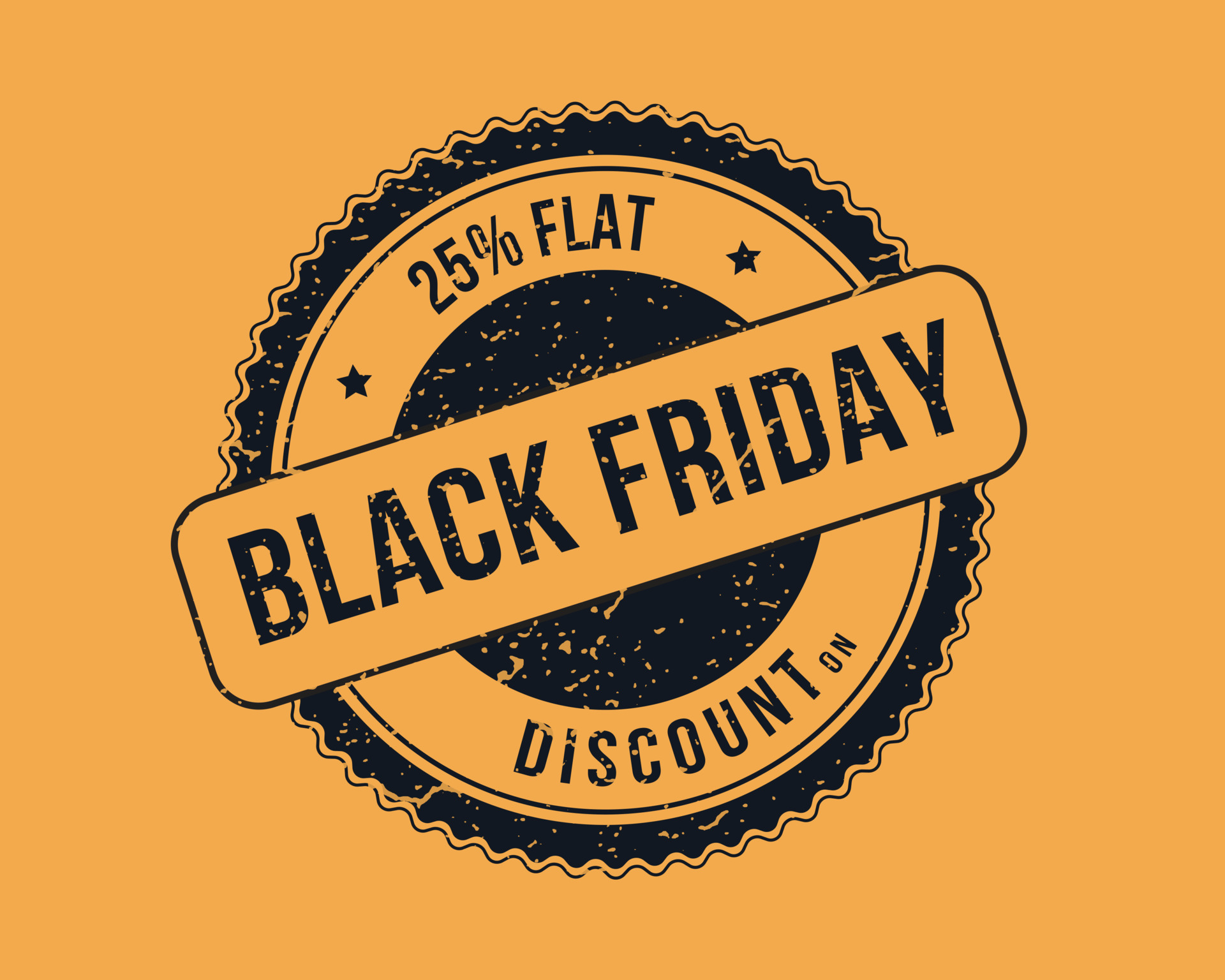 Black Friday stamp design. Black Friday sale badge design. 25 percent ...