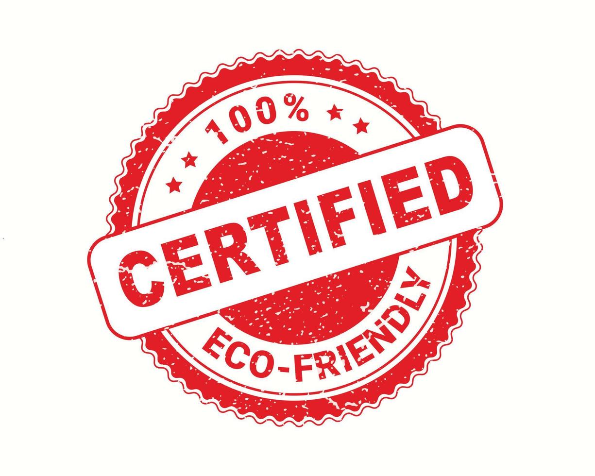 sello ecológico aprobado en estilo de goma. diseño de sello certificado ecológico. vector