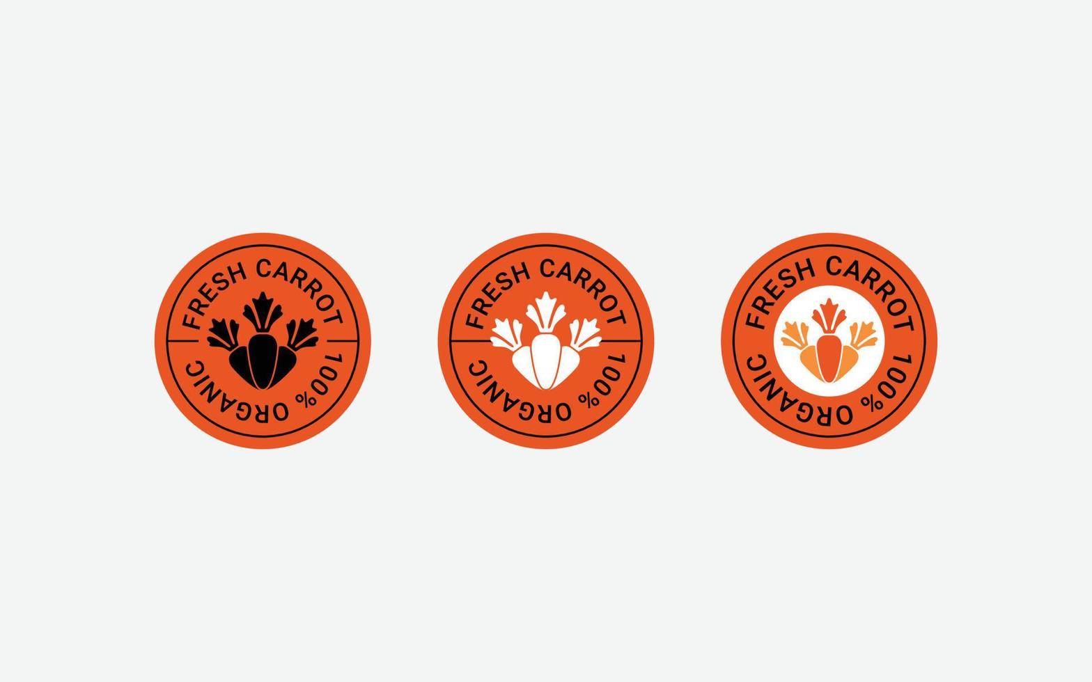 conjunto de diseño de sello de zanahoria. elemento de diseño, publicidad, envasado de productos de zanahoria vector