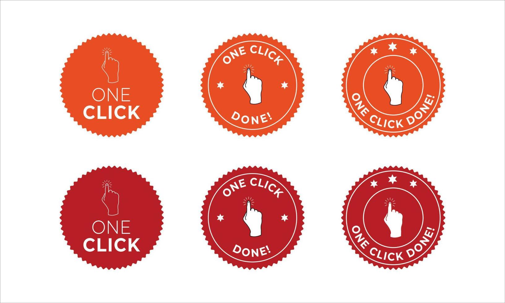 One click done badge logo design Set vector