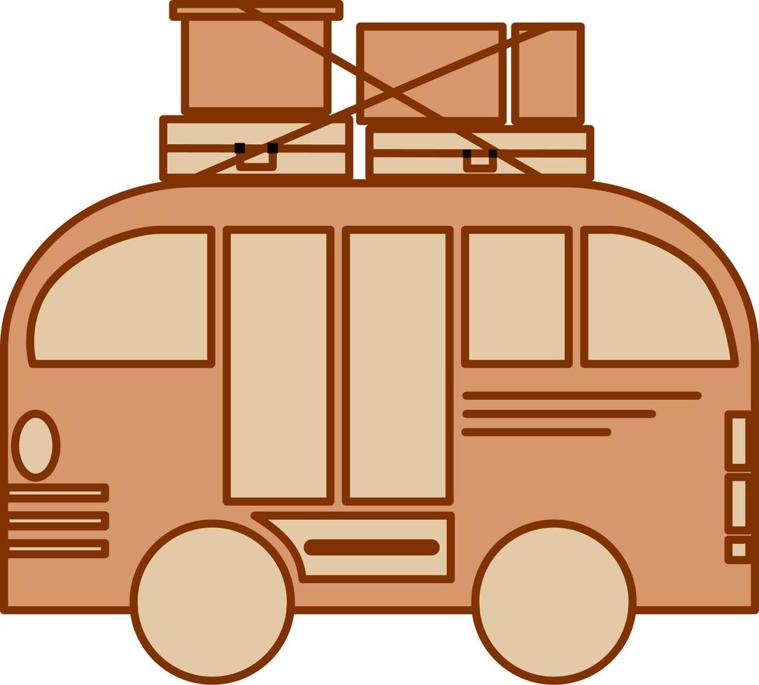 Bus for mudik. Ramadan element vector