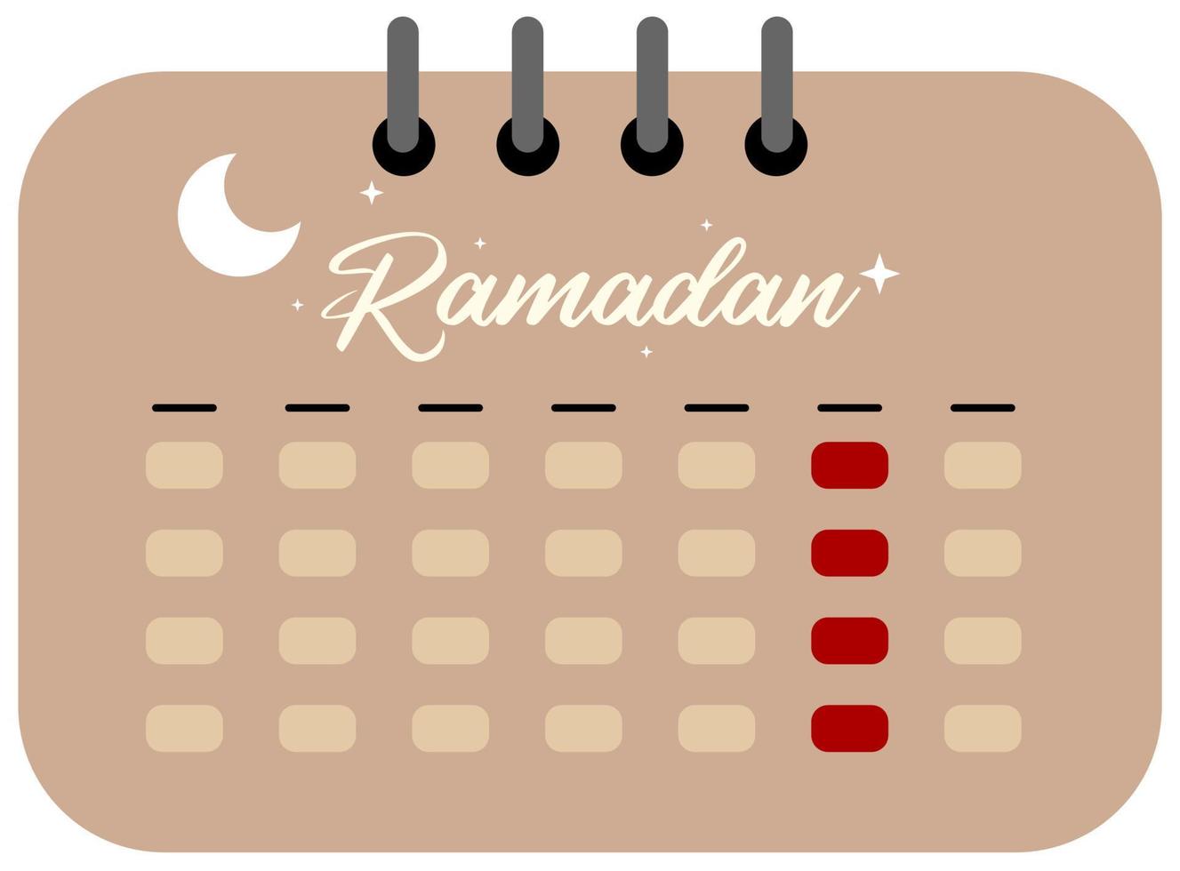 Ramadan month calendar. Ramadan element vector