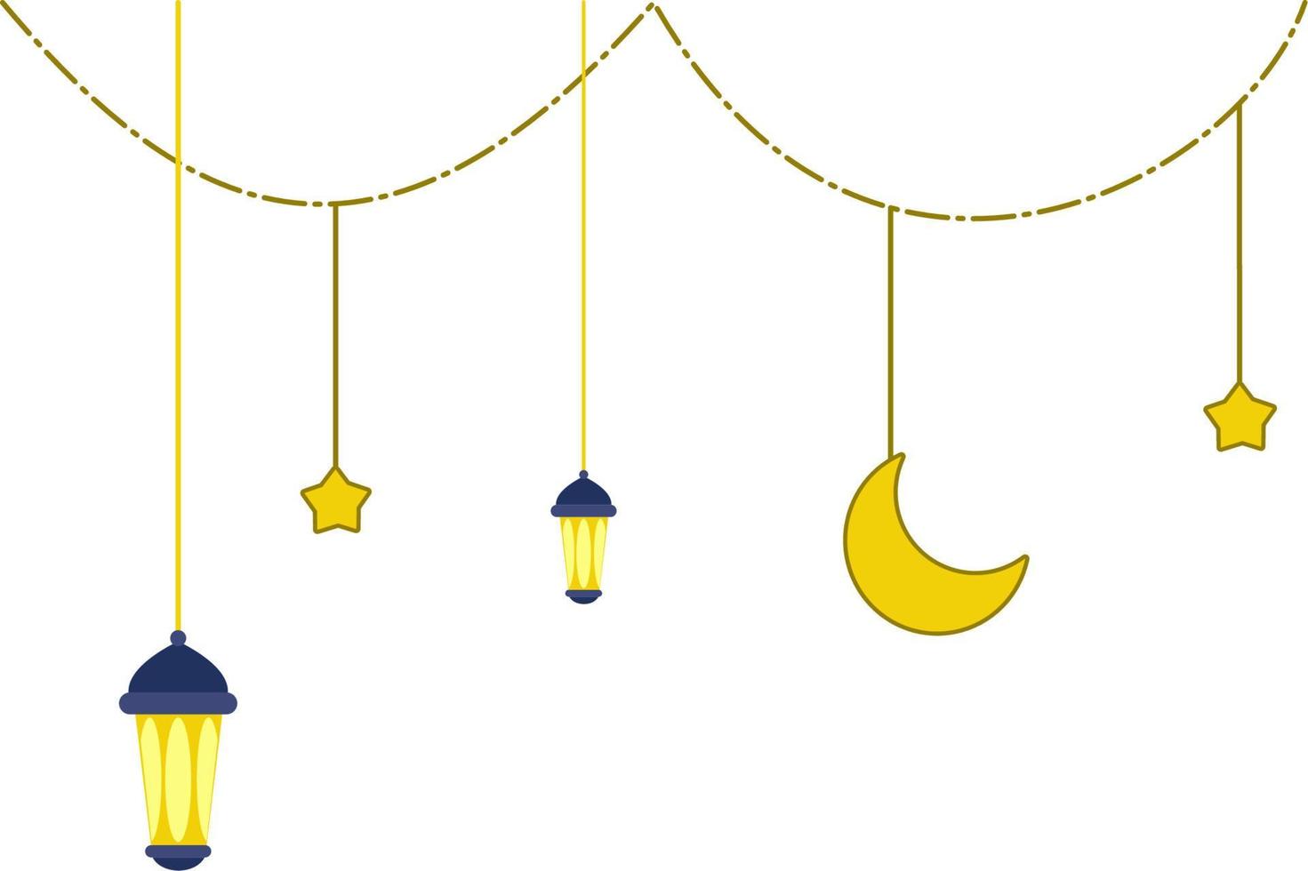 Hanging lantern ramadan decoration vector