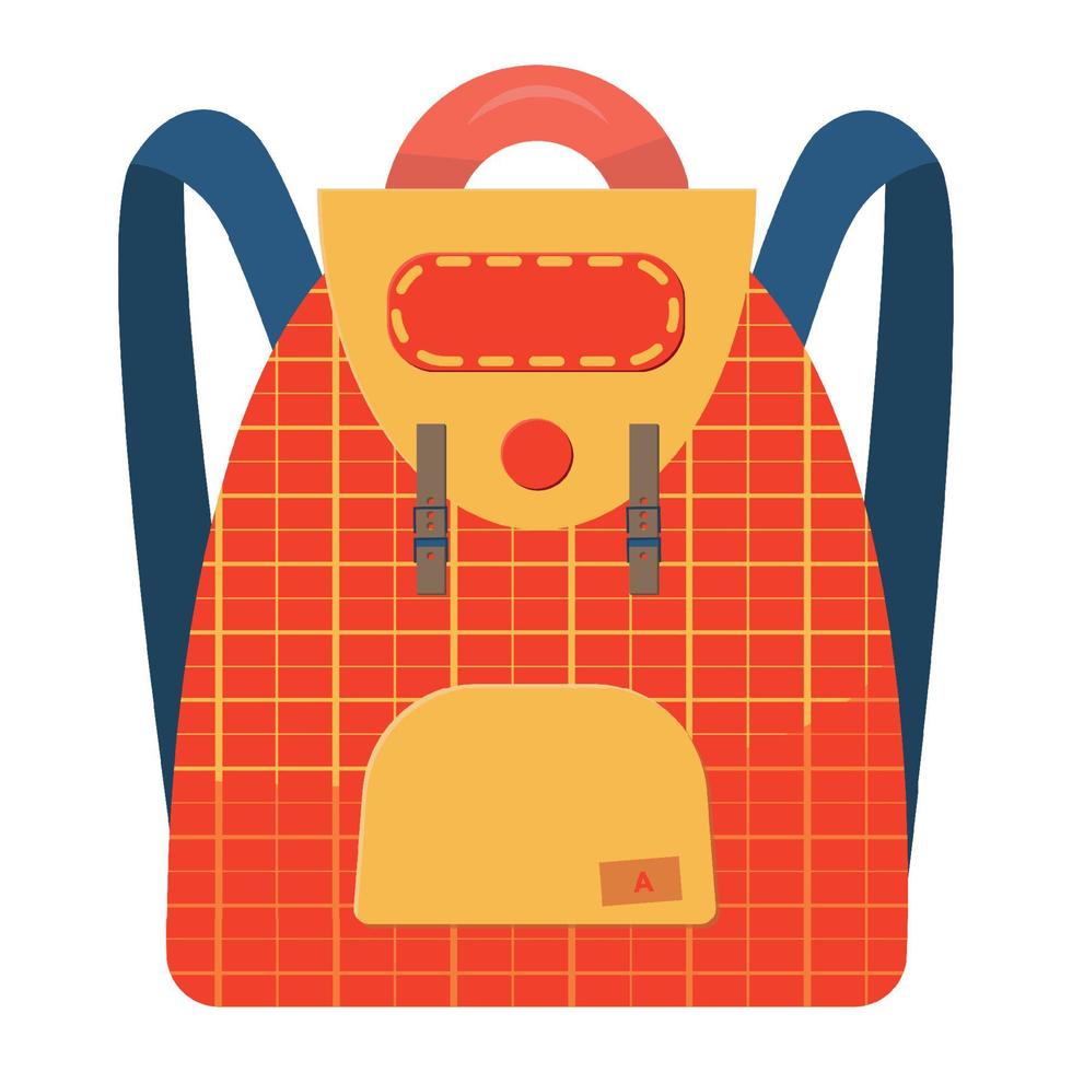Kids school backpack. Flat style. Isolated vector. vector