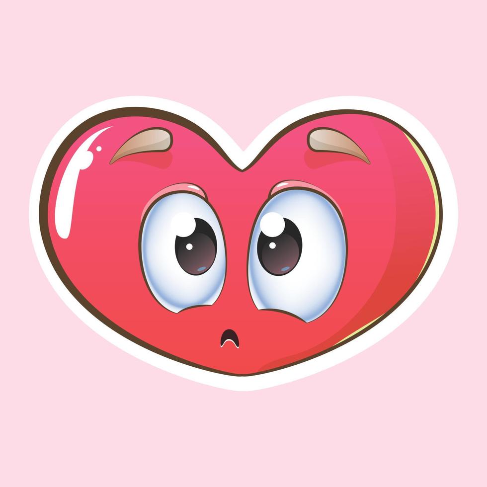 Funny heart in cartoon style vector