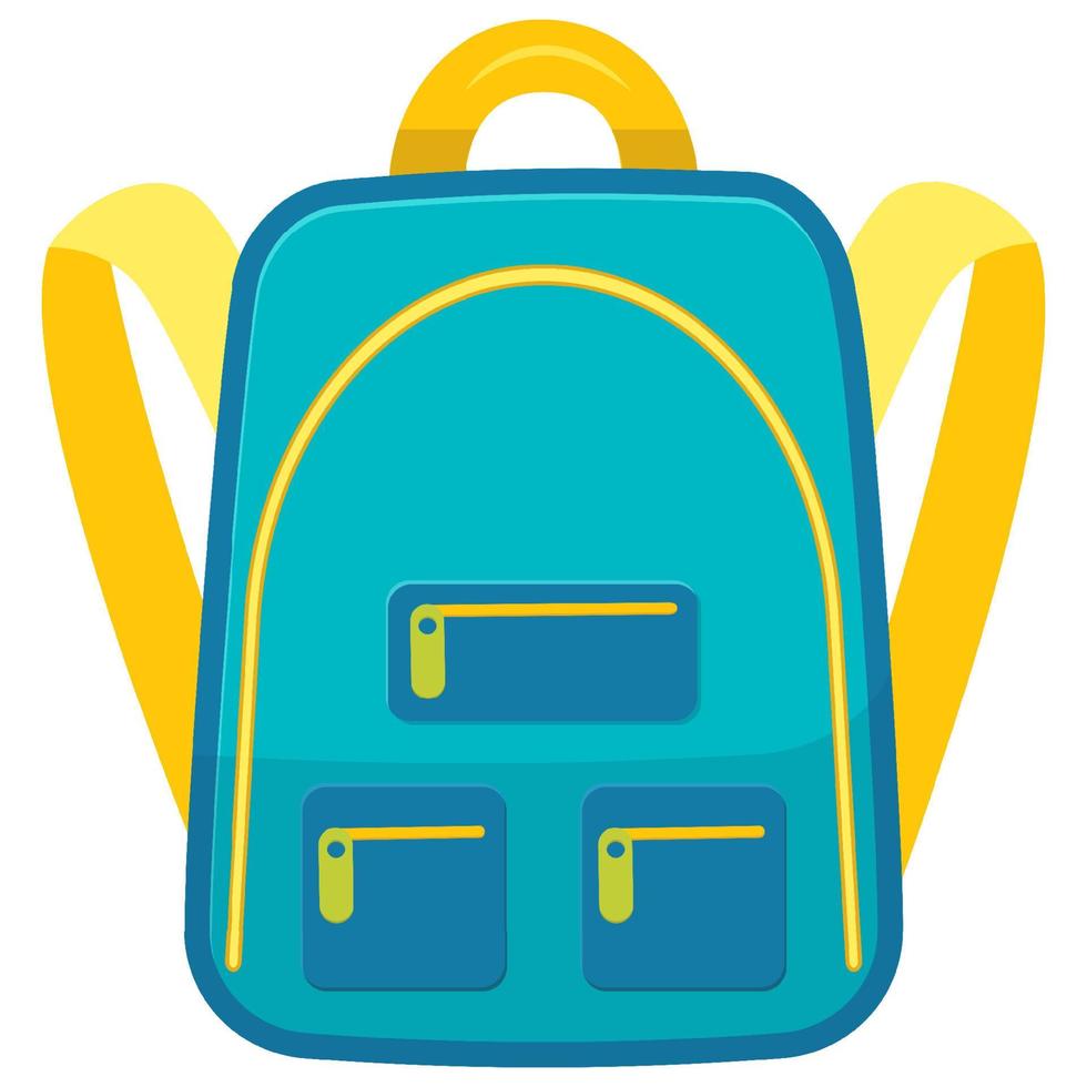 Kids school backpack. Flat style. Isolated vector. vector