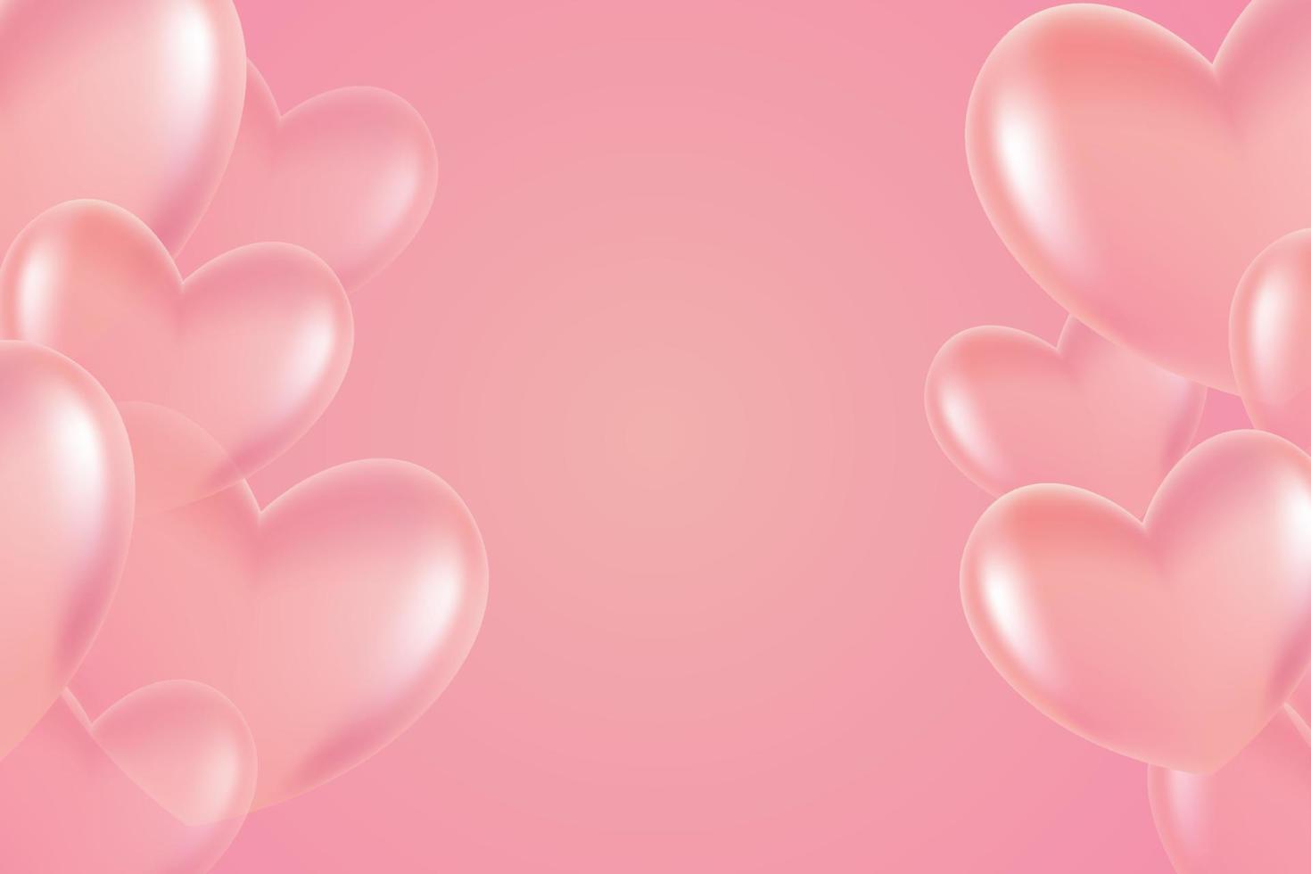 Background with balloons heart and copy space.  For wallpaper, flyers, invitation, posters, banners Vector illustration.