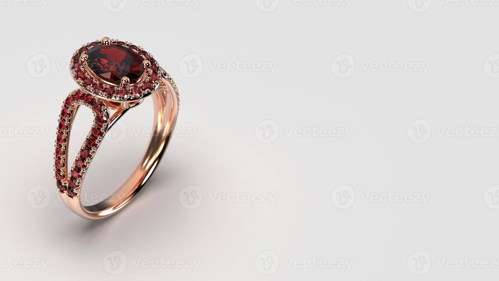 ruby oval halo ring in rose gold photo