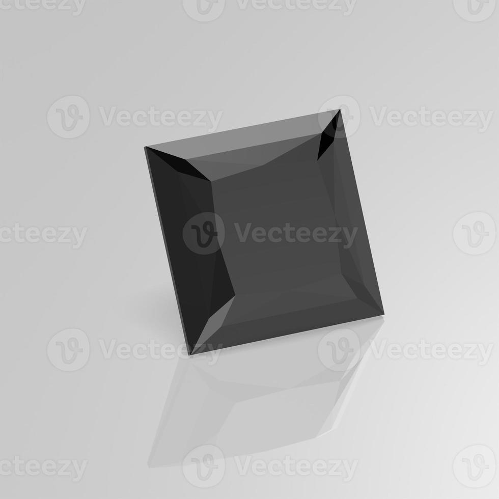 black onyx gemstone princess 3D render photo