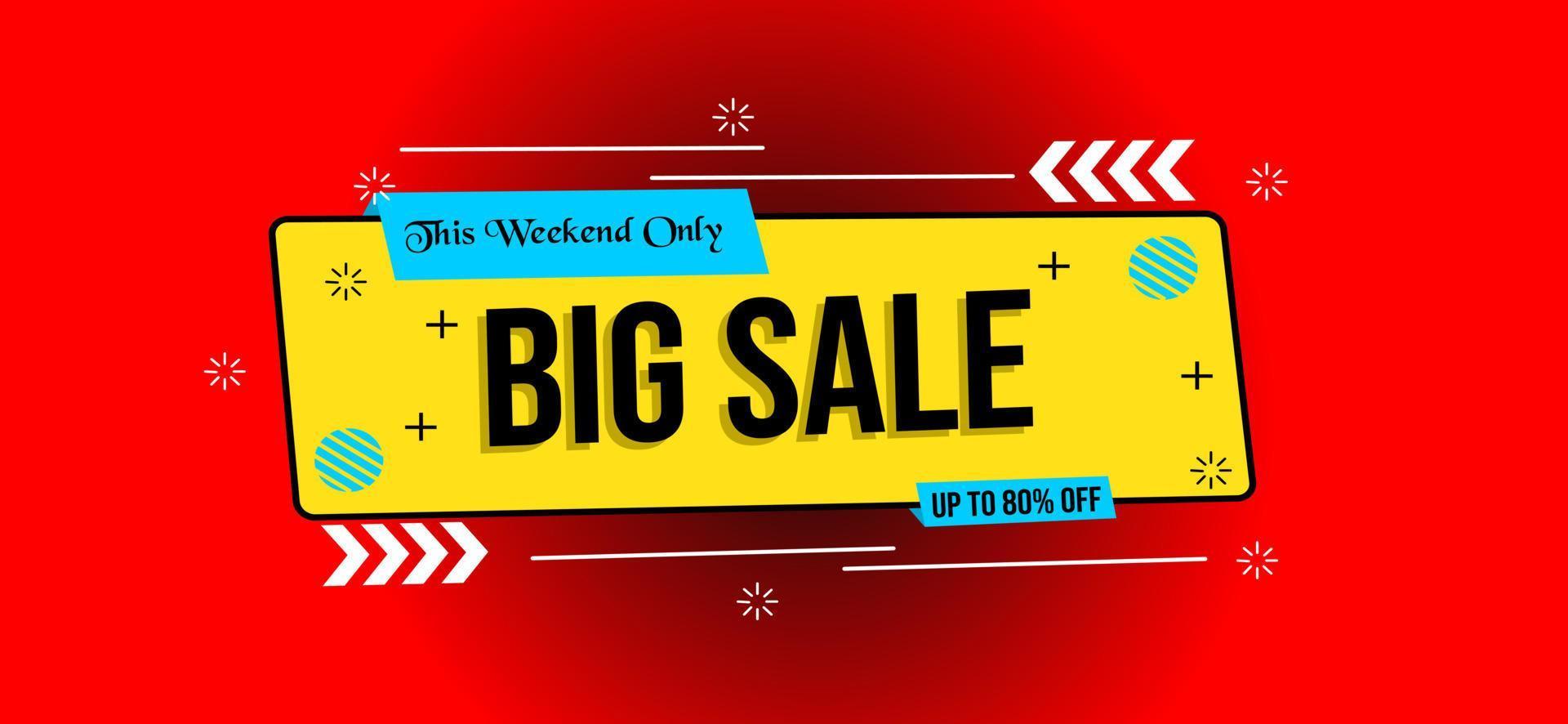 banner big sale with red color vector