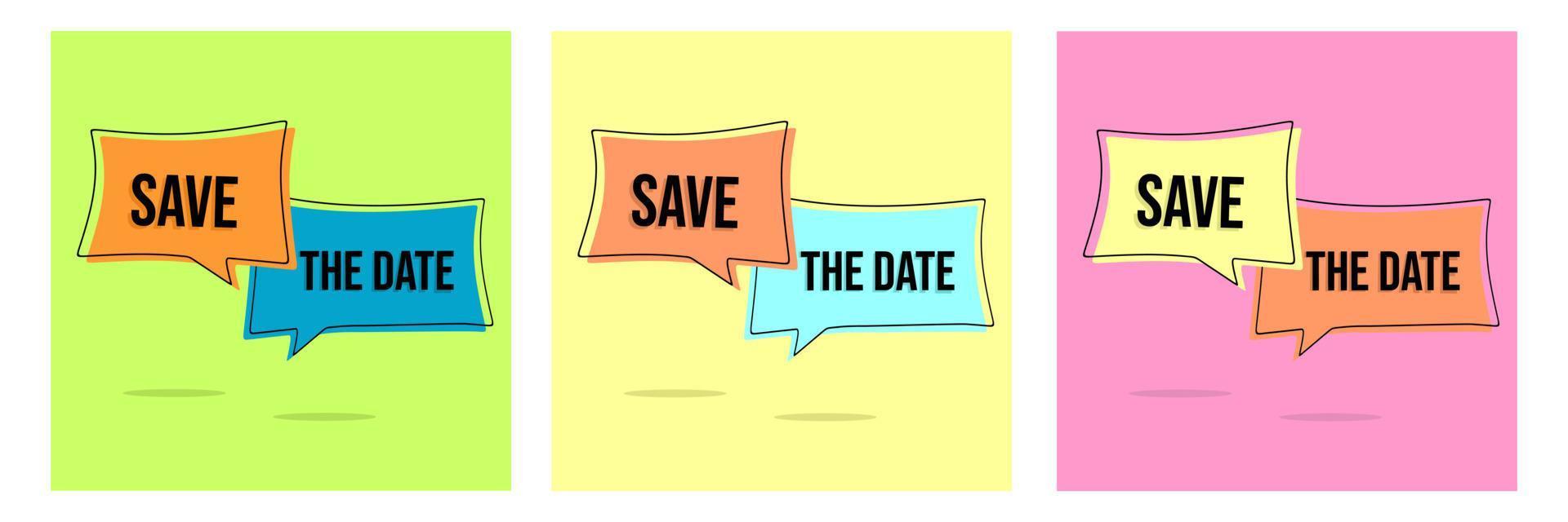 speech bubble save the date vector