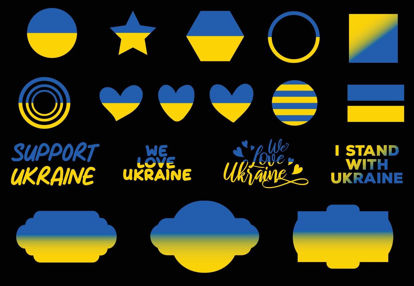 Support UKRAINE We Love Ukraine Graphic vector