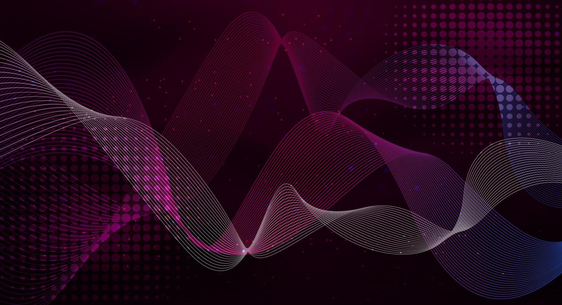 Gradient wave abstract background vector with purple color. Suitable for night party theme.