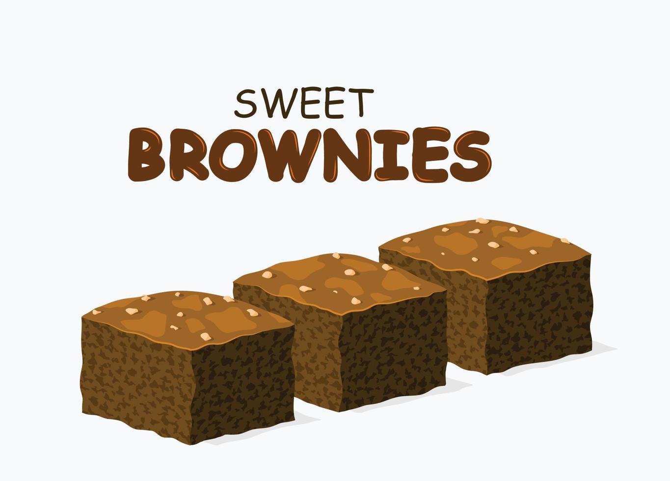 brownie de chocolate aislado sobre fondo blanco. vector