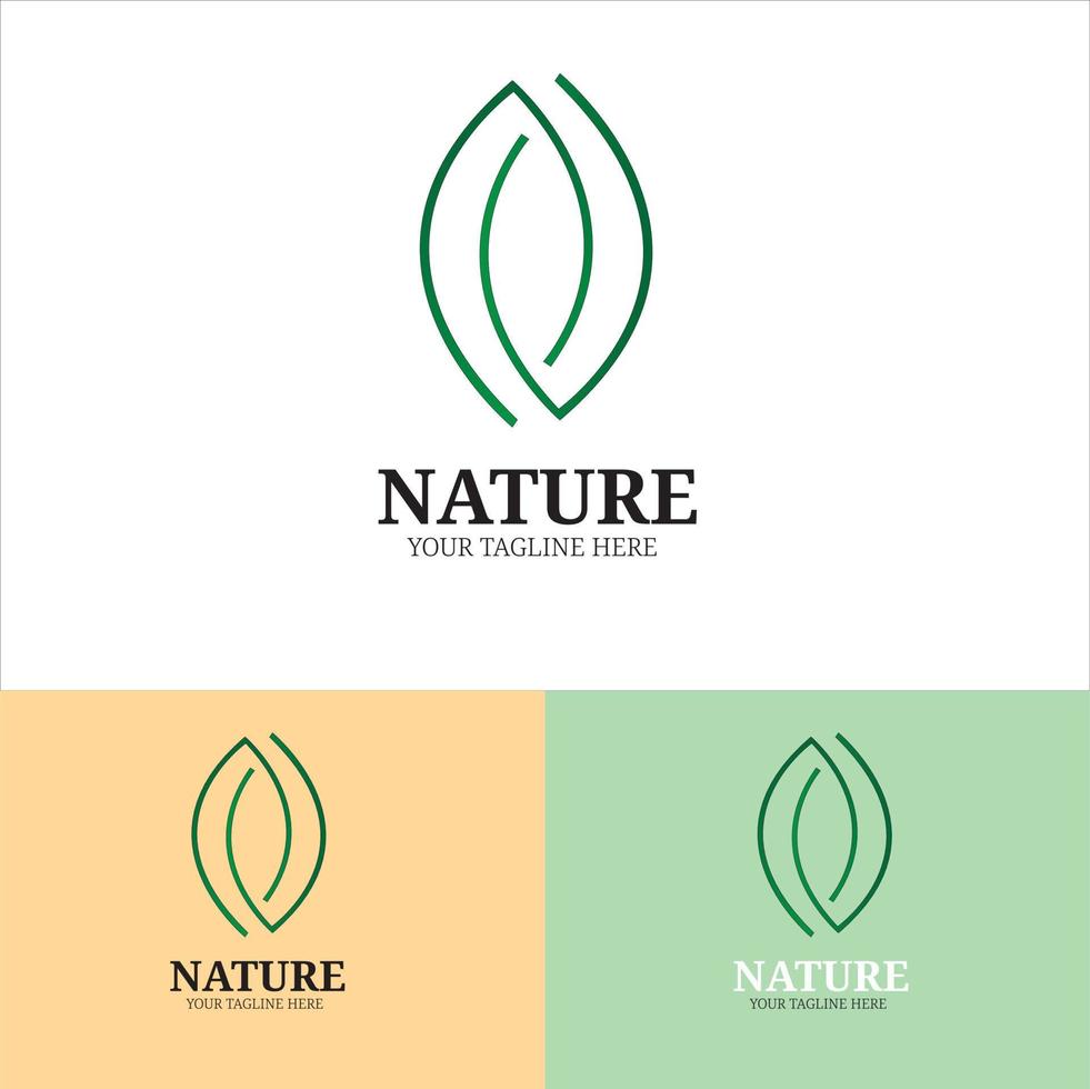 Monogram Letter N Leaf Logo Nature Logos Stock Illustration . Simple Letter N Organic Logo Design Natural vector