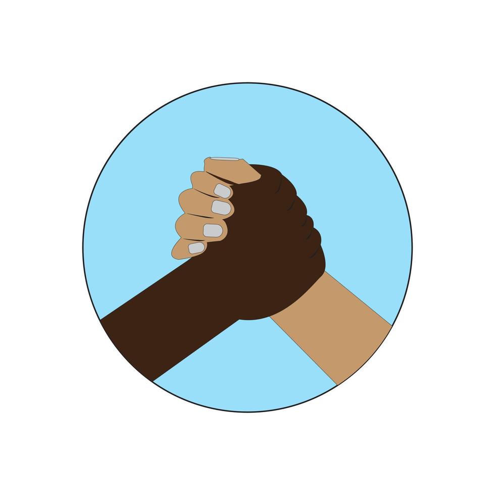 arm wrestling sport icon. simple illustration of sports symbol style outline. black and white hands vector