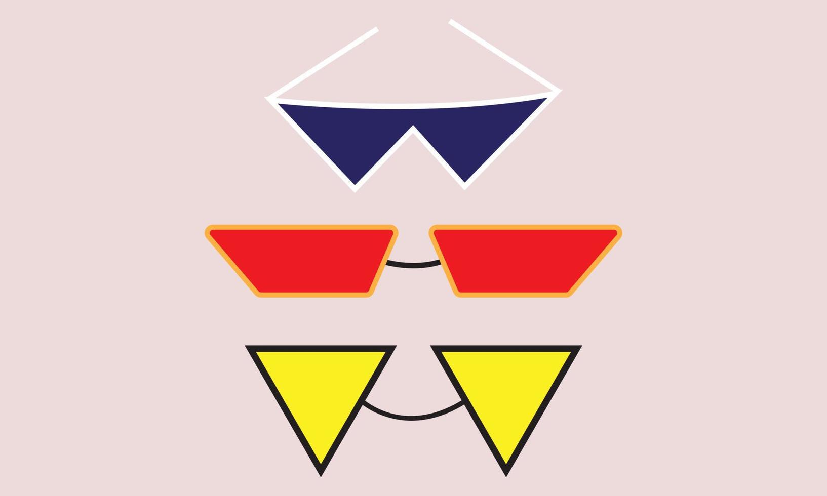 vector de ilustración de gafas de sol en forma de moda de dibujos animados con estilo