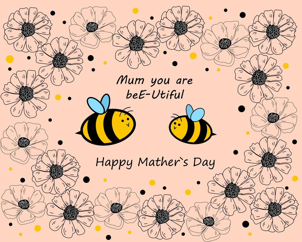 Card Happy Mothers Day vector