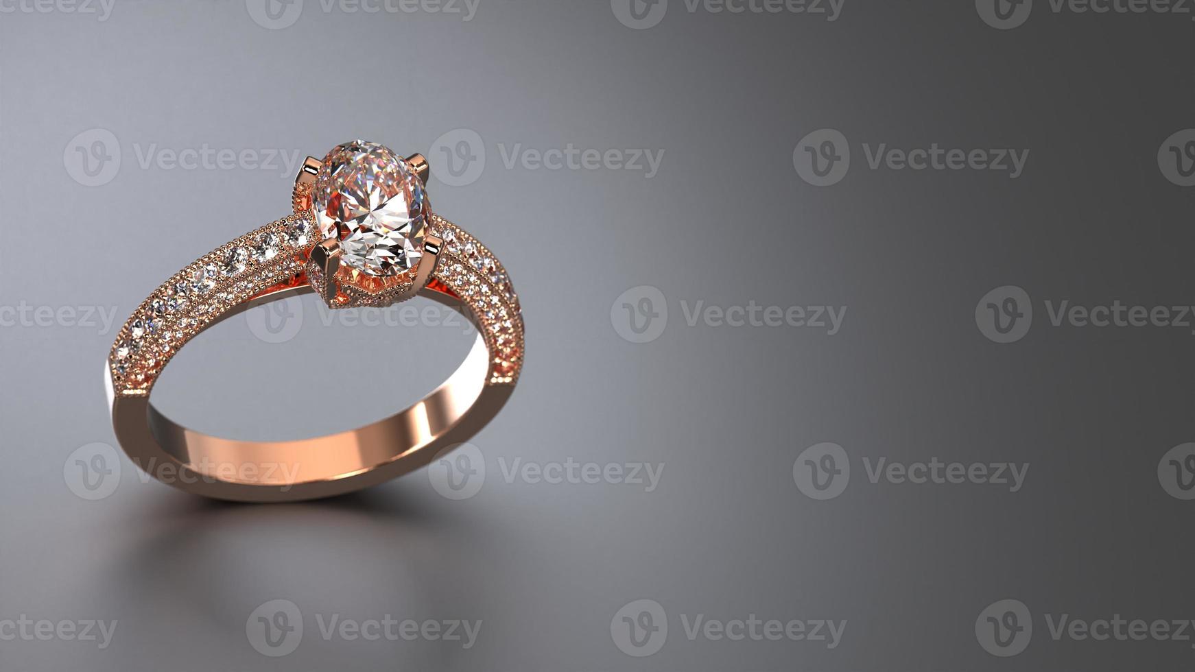 oval rose gold solitaire ring photo