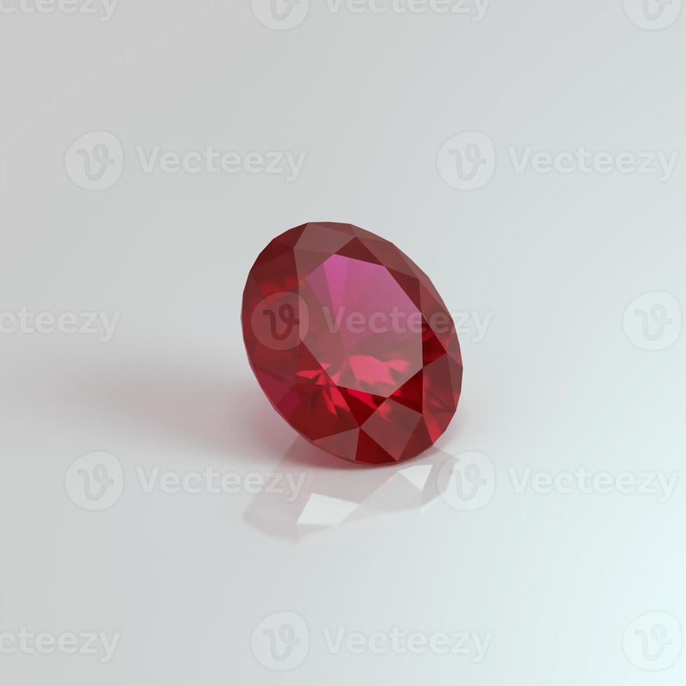 ruby gemstone oval 3D render photo