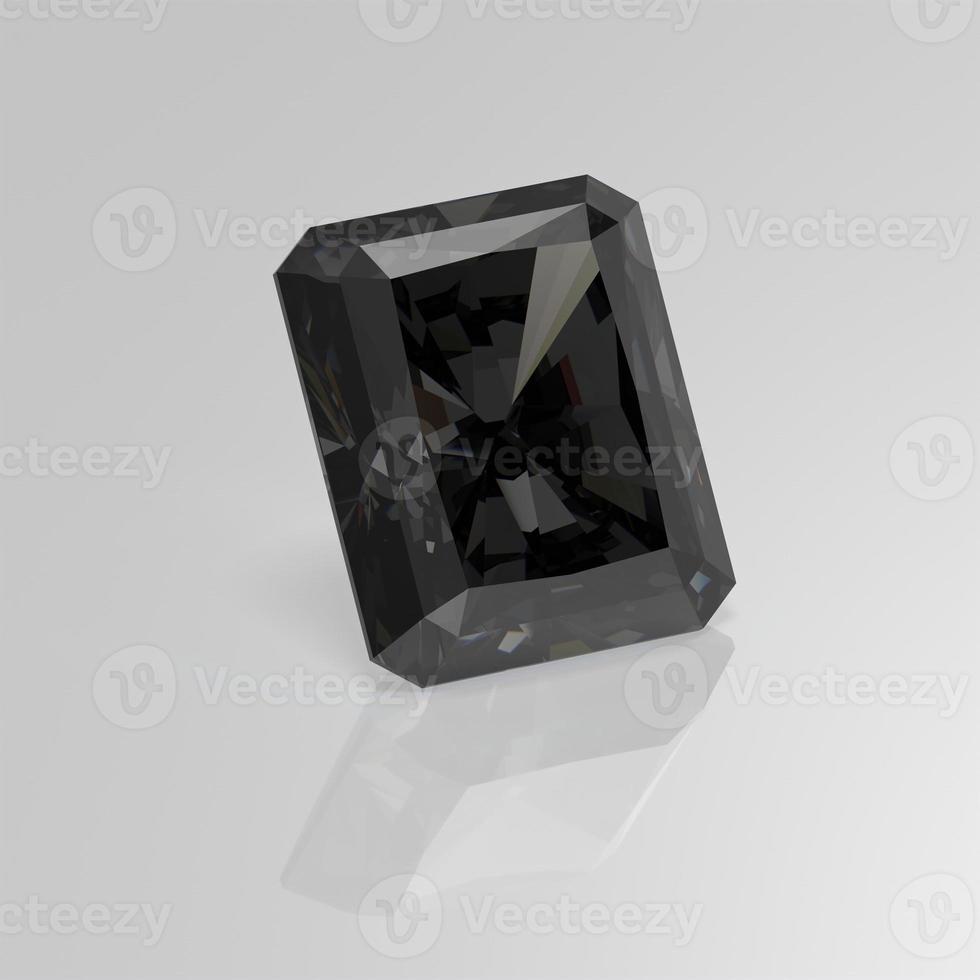black diamond gemstone radiant 3D render photo