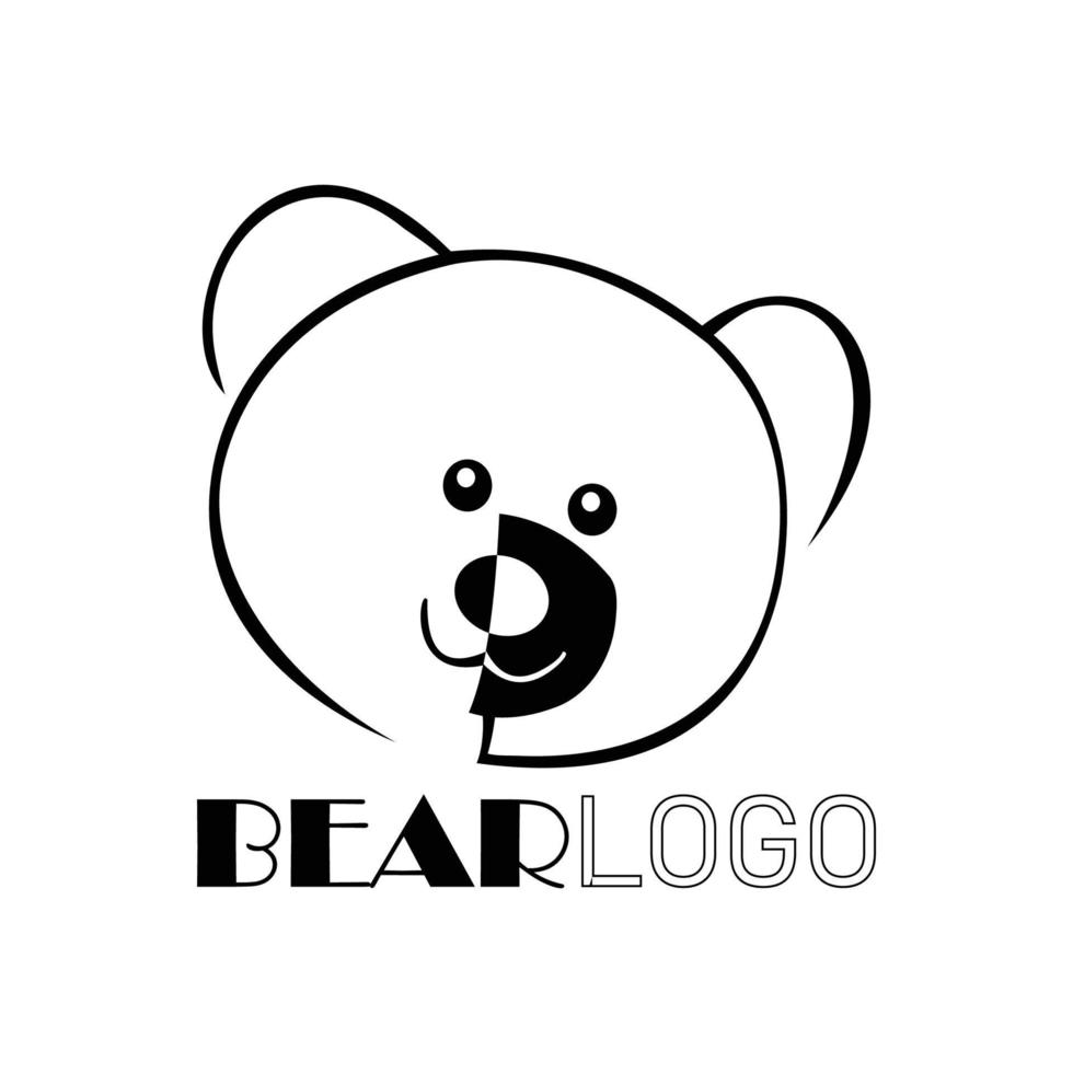 bear face can for icon vector