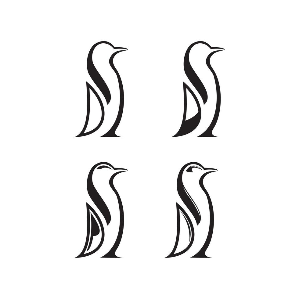 vector de pingüino, puede usarse para iconos de logotipo o pancartas, fácil y simple