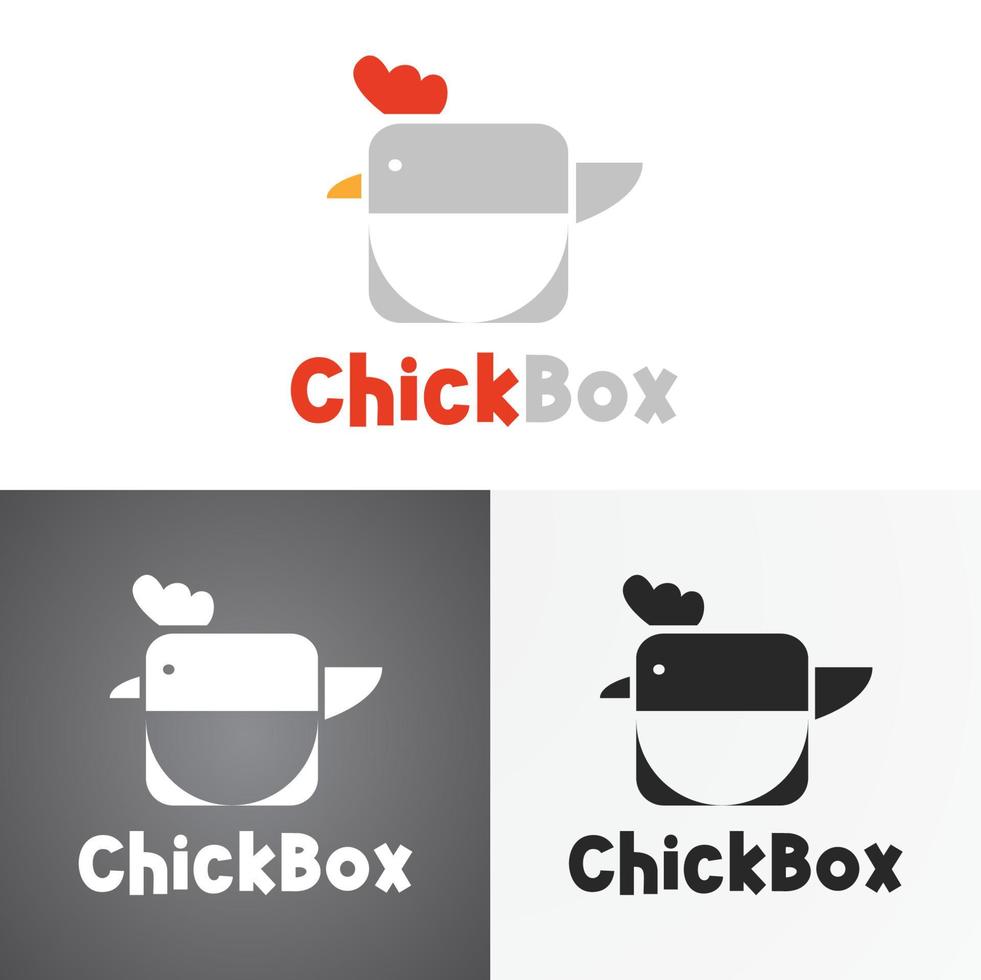 logotipo de diseño plano moderno de pollo vector