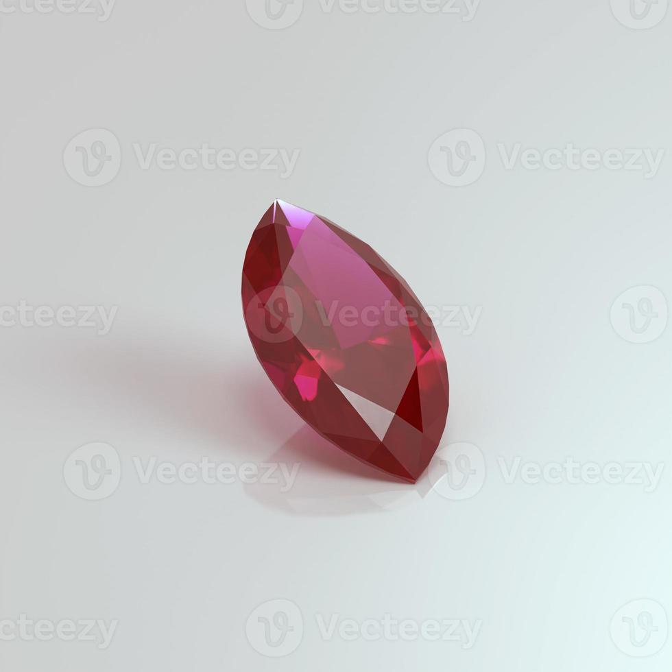 ruby gemstone marquise 3D render photo