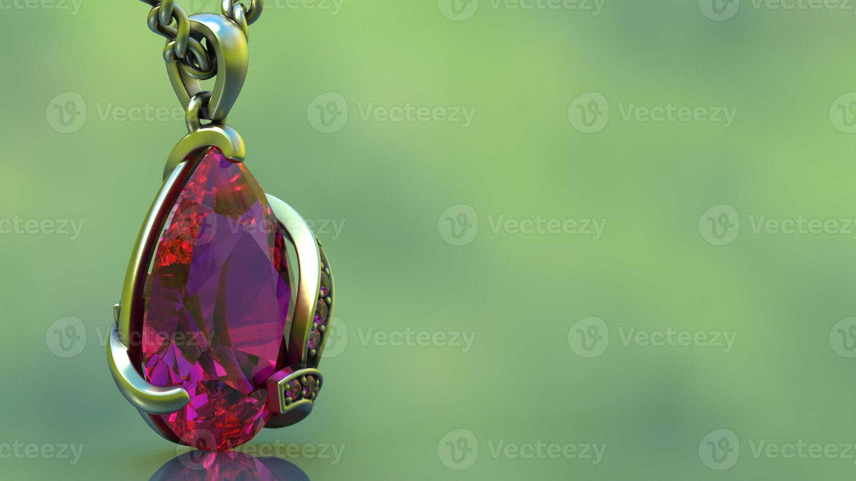 ruby pear shape pendand with beasutiful swirl 3d render photo
